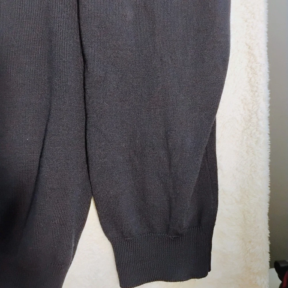 Pronto Uomo Mens Blue 100% Extra Fine Merino Wool Collared Sweater 3XLT